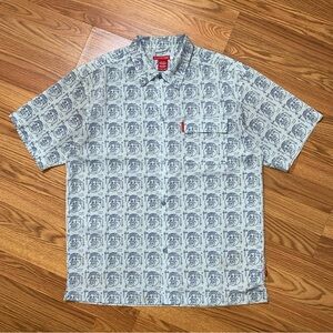 Vintage FUBU Fat Albert Patterned Button Up Shirt Size XL Hip Hop Streetwear Y2K